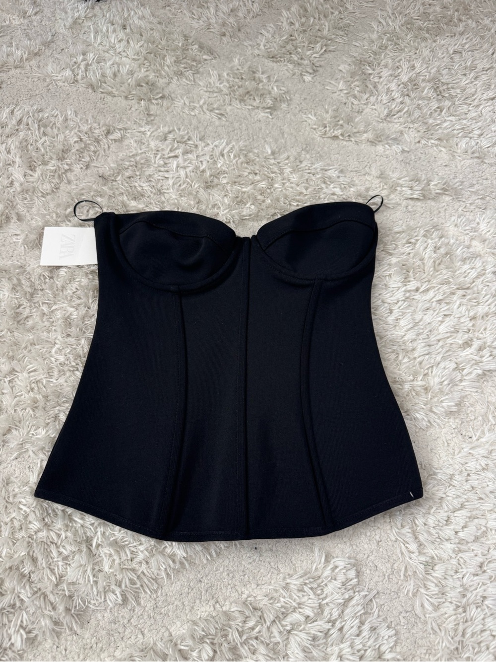 Zara Black Strapless Bustier Top